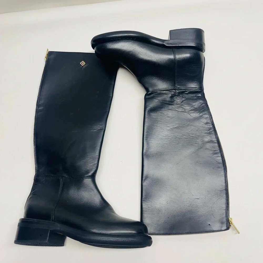 Sandro Paris womens boots leather size 36 US 5/5.5 black